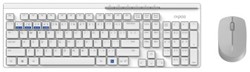 Toetsenbord + muis Rapoo "8100M" multimodus draadloze desktop combo set, QWERTY, US, Wit