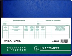 Register Piqure aandeelhouder BVBA/ SPRL 320x250mm 80vel groen