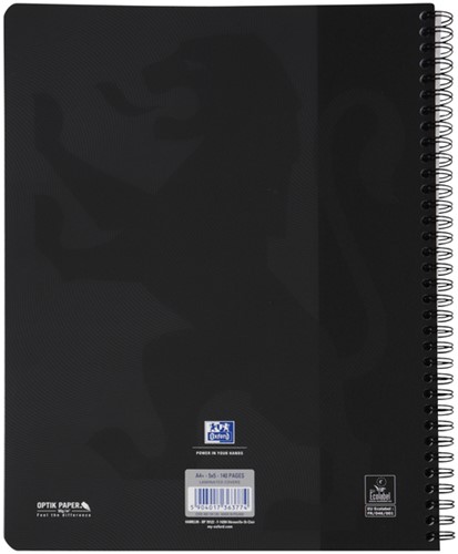Spiraalblok Oxford Touch A4 ruit 5mm 70 vel zwart-2