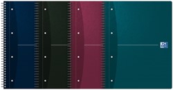 Collegeblok Oxford Essentials spiraal A4+ 90vel 4-gaats lijn ass.
