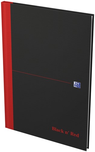 Notitieboek Oxford Black 'n Red A4 96vel ruit 5mm ass.