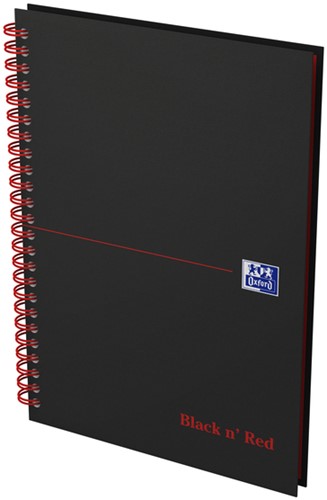 Notitieboek Oxford Black 'n Red A5 karton 70v lijn ass.