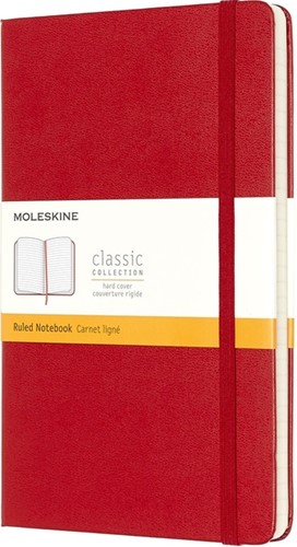 Notitieboek Moleskine lijn large rood 130x210mm