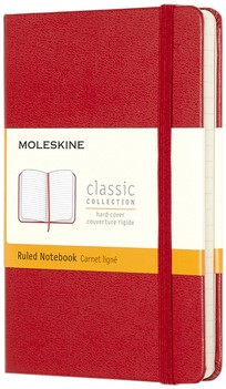 Notitieboek Moleskine lijn pocket rood 90x140mm
