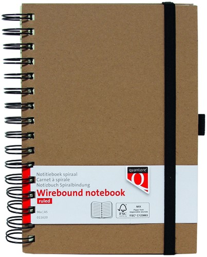 Notitieboek Quantore A5 spiraal kraft 