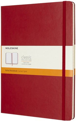 Notitieboek Moleskine XL 190x250mm lijn scarlet rood