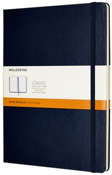 Notitieboek Moleskine XL 190x250mm lijn saffierblauw