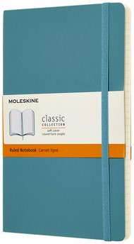 Notitieboek Moleskine L 130x210mm lijn reef blauw