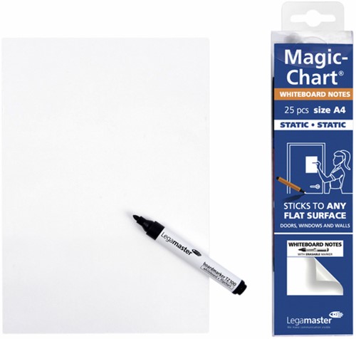 Magic-chart notes Legamaster whiteboard 20x30 cm wit pk/25