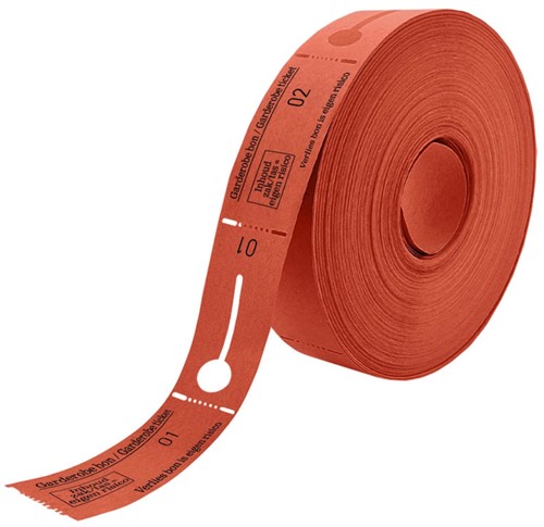 Garderobebon dubbel rood rol/500