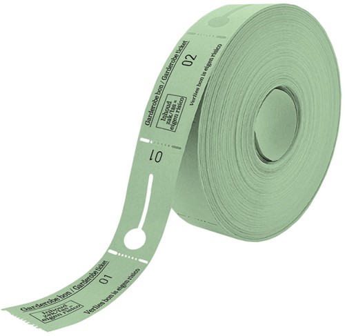 Garderobebon dubbel groen rol/500