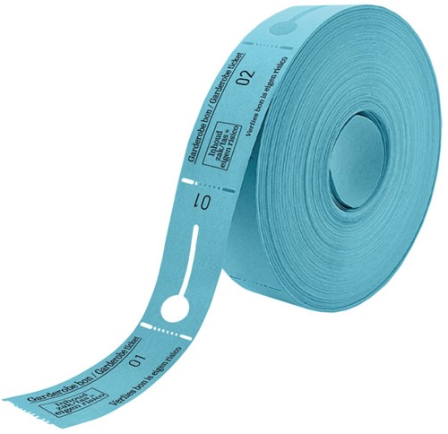 Garderobebon dubbel blauw rol/500
