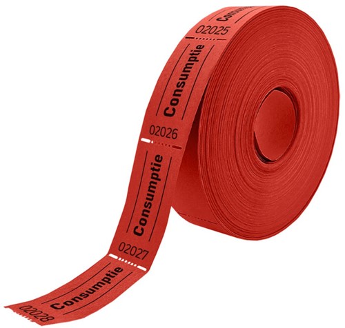Consumptiebon 57x30mm 2-zijdig rood pk/2