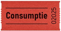 Consumptiebon 57x30mm 2-zijdig rood pk/2-2