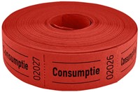 Consumptiebon 57x30mm 2-zijdig rood pk/2-3