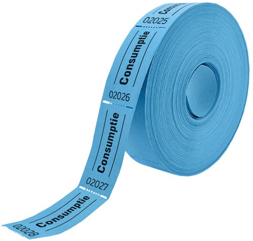Consumptiebon 57x30mm 2-zijdig blauw pk/2