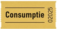 Consumptiebon 57x30mm 2-zijdig geel pk/2-2