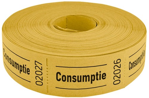 Consumptiebon 57x30mm 2-zijdig geel pk/2-3