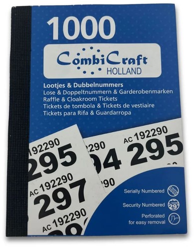 Nummerblok 1-1000 assorti pk/6-2