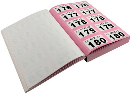 Nummerblok 1-1000 assorti pk/6-3