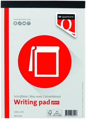 Schrijfblok Quantore A5 blanco (geen lijntjes)