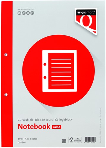 Schrijfblok Quantore A4 cursusblok lijn 