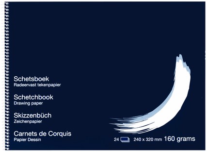 Schetsboek Papyrus 24x32cm 160gr 24 vel
