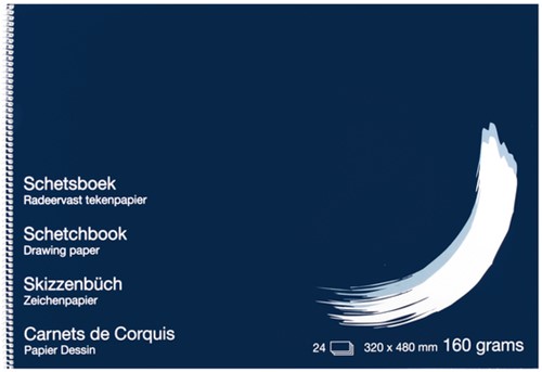 Schetsboek Papyrus 320x480mm 160gr. 24vel