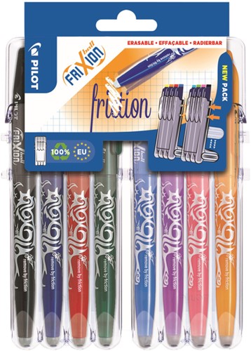Rollerpen Pilot Frixion Set2Go BL-FR7 0551591 0.35mm pk/8 assorti