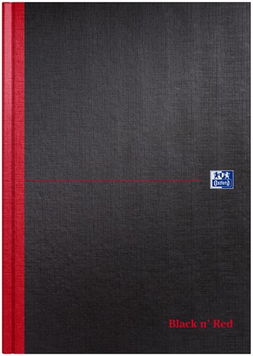 Notitieboek Oxford Black 'n Red A4 96vel blanco zwart