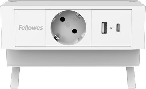 Stekkerdoos Fellowes Power Desk F 1 voudig incl USB A en C 2 meter wit-2
