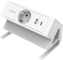 Stekkerdoos Fellowes Power Desk F 1 voudig incl USB A en C 2 meter wit