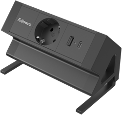 Stekkerdoos Fellowes Power Desk F 1 voudig incl USB A en C 2 meter zwart