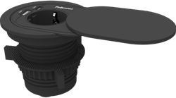 Elektrificatie inbouwunit Fellowes Power Spot Type F zwart  - 1x 230V - 1x USB A - 1x USB C 