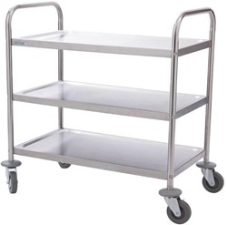 Serveerwagen RVS 710x405x810mm 3 bladen