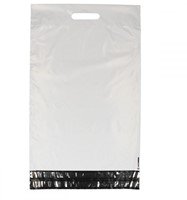 Verzendzak LDPE 350x450 + 70 + 60mm dubbele plakstrip met handgreep ds/500