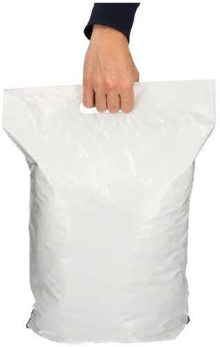 Verzendzak LDPE 350x450 + 70 + 60mm dubbele plakstrip met handgreep ds/500-3