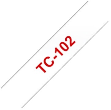 Brothertape TC-102 12mm rood op transparant-2
