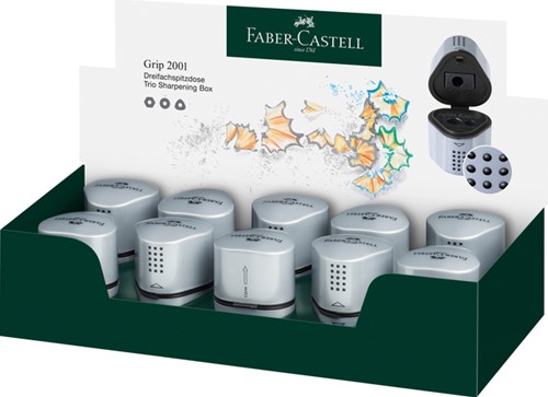 Puntenslijper Faber Castell trio grip 2001 zilver-2