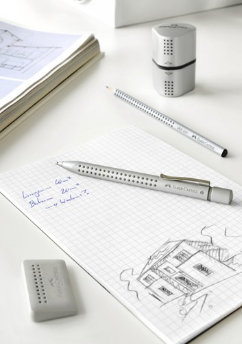 Puntenslijper Faber Castell trio grip 2001 zilver-3