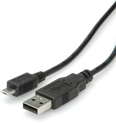 Kabel USB 2.0 A-male - micro USB male 1,8 meter zwart