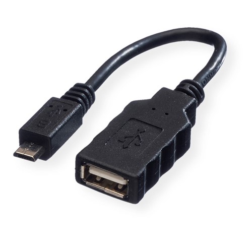 Kabel USB 2.0, USB A Female - Micro USB B Male, OTG, 0,15 m 