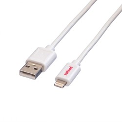 Kabel Lightning naar USB 2.0 kabel voor iPhone, iPod, iPad, wit, 1,8 m 
