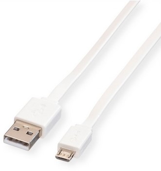 Kabel USB 2.0 A-male - micro USB male 1,0 meter wit