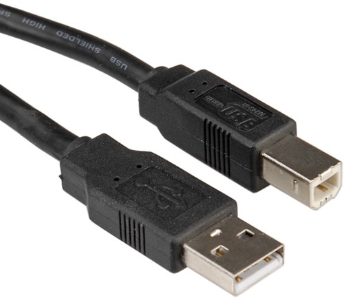 Kabel USB 2.0 A-B  4,5 meter zwart