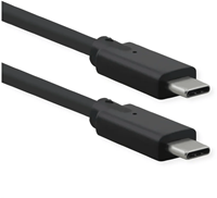 Kabel ROLINE USB 3.2 Gen 2x2 kabel, met PD, C-C, M/M, 4K UHD-1, 20Gbit/s, Emark, 100W, zwart, 0,5 m