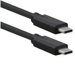 Kabel ROLINE USB 3.2 Gen 2x2 kabel, met PD, C-C, M/M, 4K UHD-1, 20Gbit/s, Emark, 100W, zwart, 0,5 m
