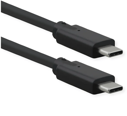 Kabel ROLINE USB 3.2 Gen 2x2 kabel, met PD, C-C, M/M, 4K UHD-1, 20Gbit/s, Emark, 100W, zwart, 0,5 m