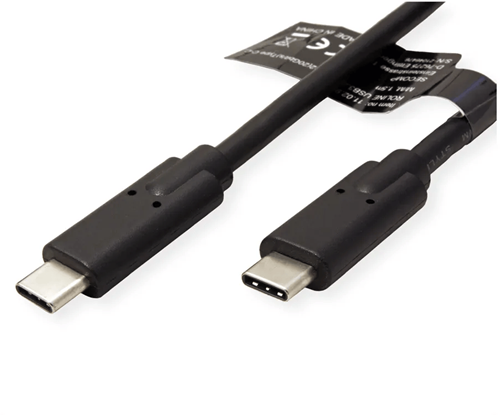 Kabel ROLINE USB 3.2 Gen 2x2 kabel, met PD, C-C, M/M, 4K UHD-1, 20Gbit/s, Emark, 100W, zwart, 0,5 m-3