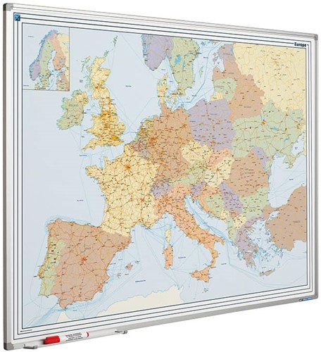 Landkaart Smit Visual whiteboard 'Europa' 90x120cm